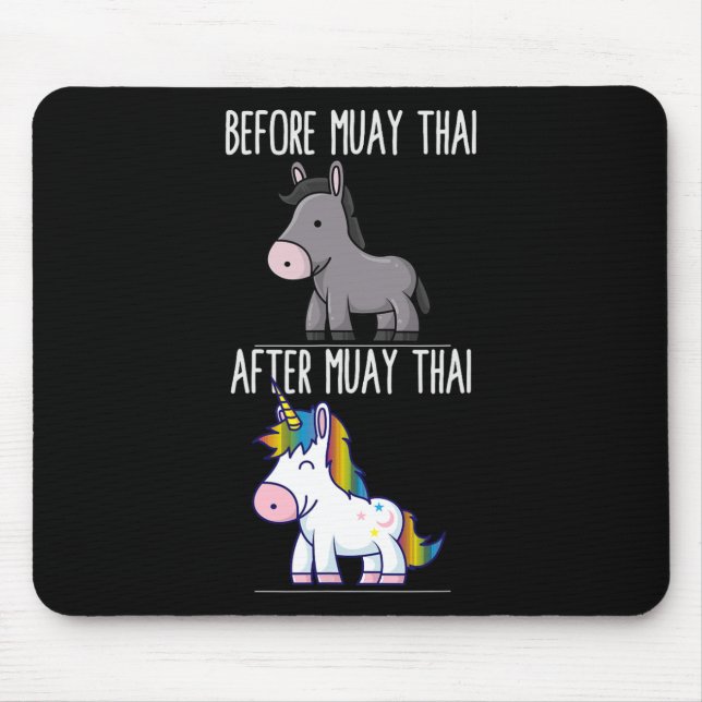 Before After Muay Thai Unicorn Fighter Boxing  Mouse Pad (Front)