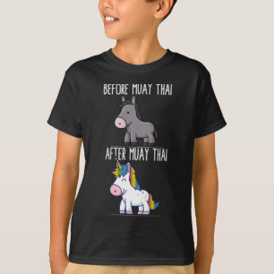 Before After Muay Thai Unicorn Fighter Boxing T-Shirt