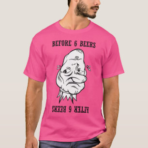 Before And After 6 Beers Funny Optical Illusion T-Shirt