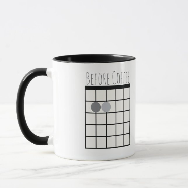Before and After Coffee Guitar Chord Mug (Left)