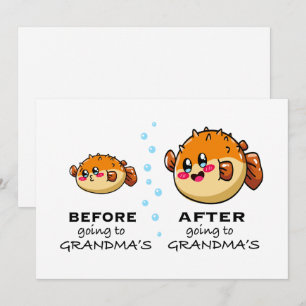 Before and After Going To Grandma Funny Nana Holiday Card