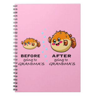 Before and After Going To Grandma Funny Nana Notebook
