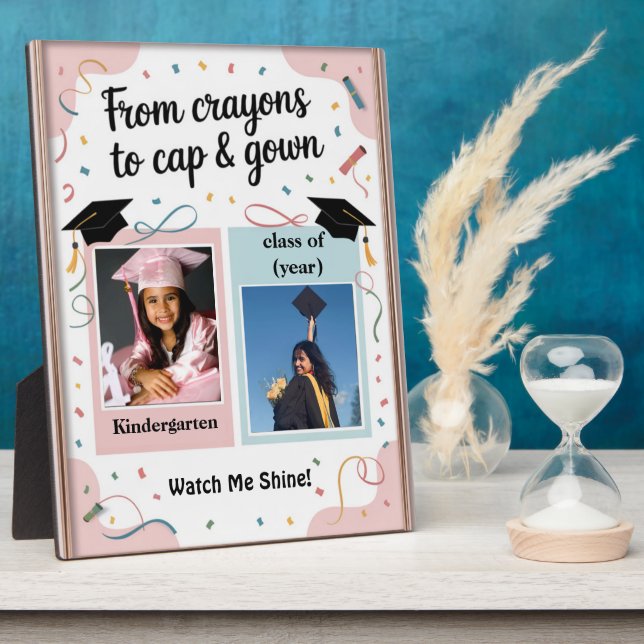 Before and After Graduation Photo Poster Plaque (Side)