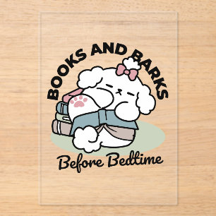 Before Bedtime with My Pup – Book and Dog Lover  Acrylic Invitations
