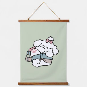 Before Bedtime with My Pup – Book and Dog Lover  Hanging Tapestry