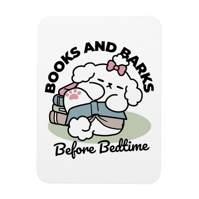 Before Bedtime with My Pup – Book and Dog Lover  Magnet (Vertical)