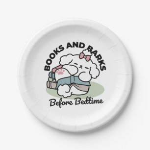 Before Bedtime with My Pup – Book and Dog Lover  Paper Plate