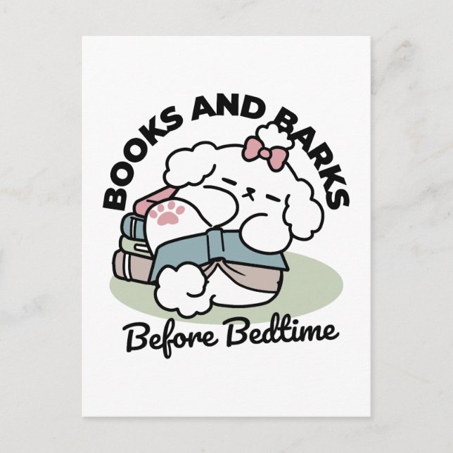 Before Bedtime with My Pup – Book and Dog Lover  Postcard (Front)
