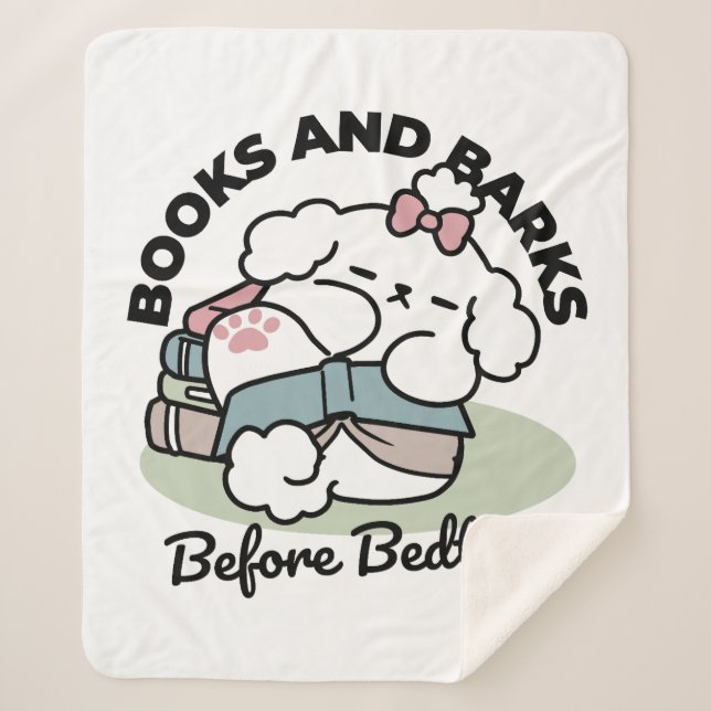 Before Bedtime with My Pup – Book and Dog Lover  Sherpa Blanket (Front)