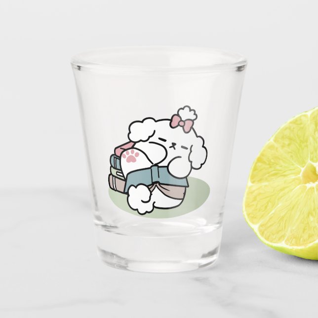 Before Bedtime with My Pup – Book and Dog Lover  Shot Glass (Front)