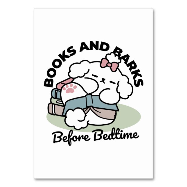 Before Bedtime with My Pup – Book and Dog Lover  Table Number (Front)