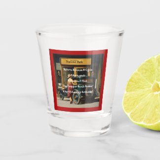 Before Bonnie & Clyde - The Flapper Bank Robber  Shot Glass