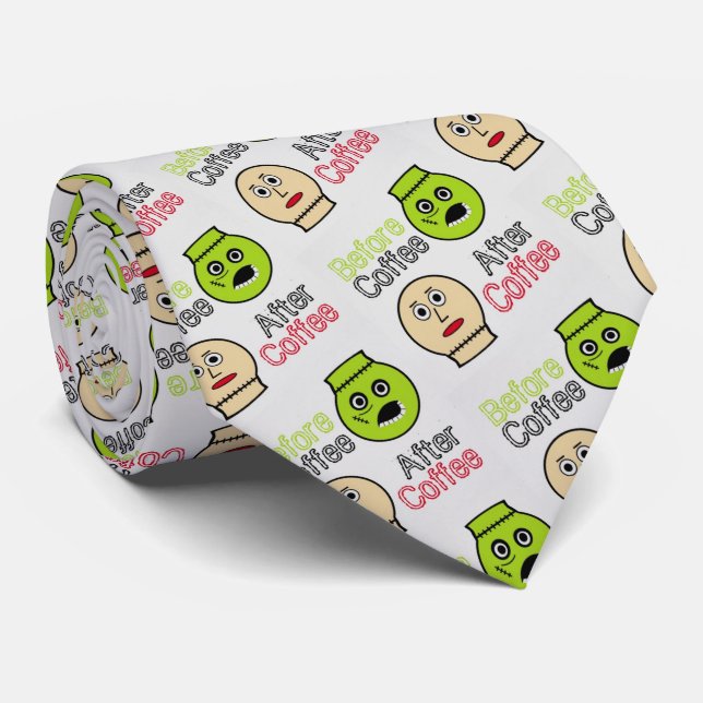 Before Coffee, After Coffee, Coffee Monster Tie (Rolled)