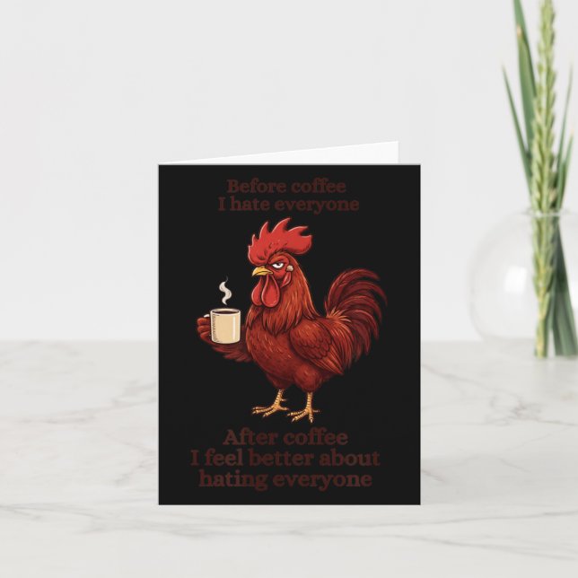 Before Coffee After Coffee Funny S Humour Mens Card (Front)