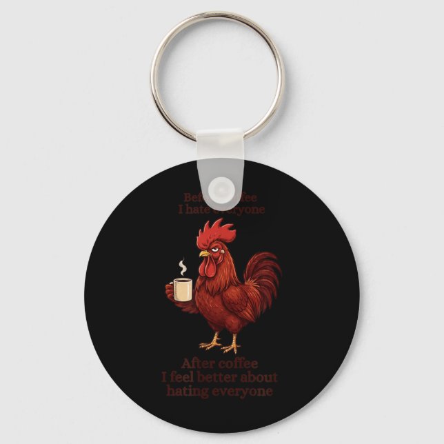 Before Coffee After Coffee Funny S Humour Mens Key Ring (Front)