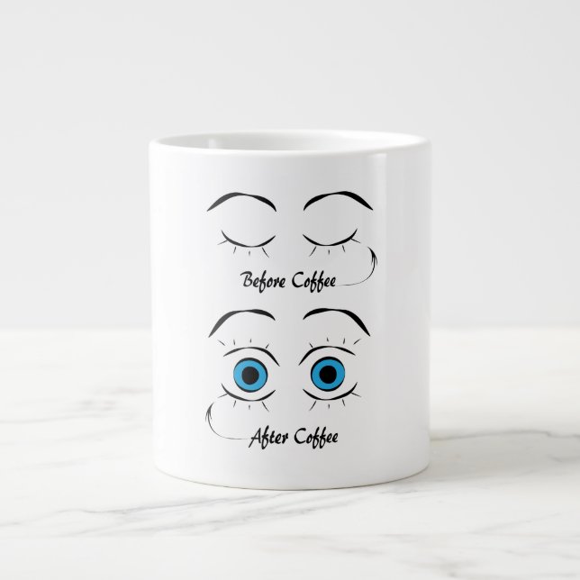 Before Coffee/After Coffee Large Coffee Mug (Front)