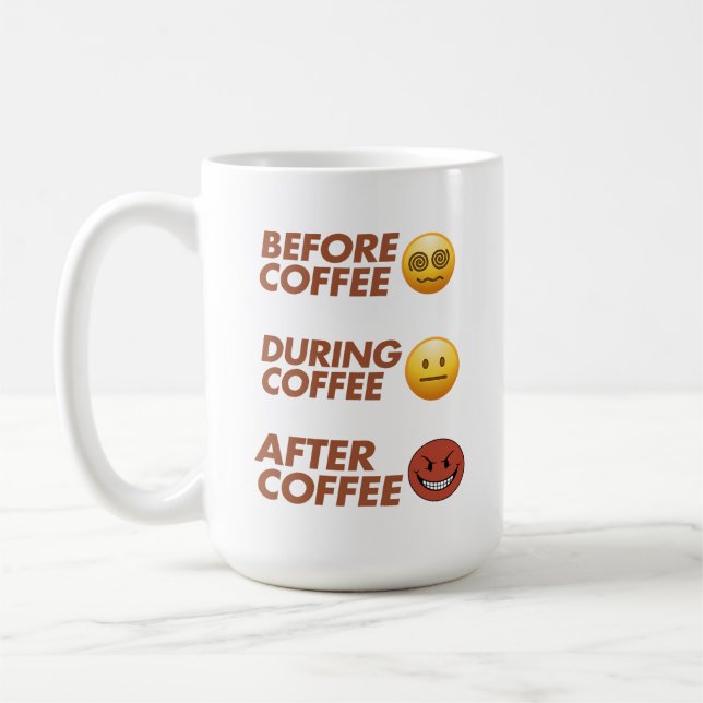 Before During After Coffee Mood Vector Art Mug (Left)