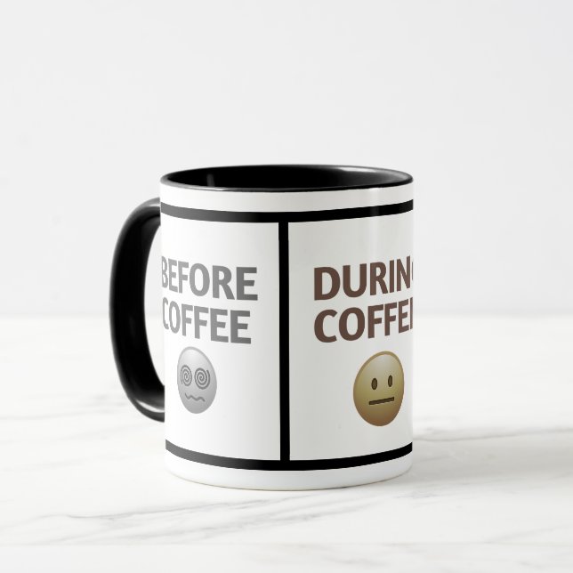 Before During After Coffee Mood Vector Art Mug (Front Left)