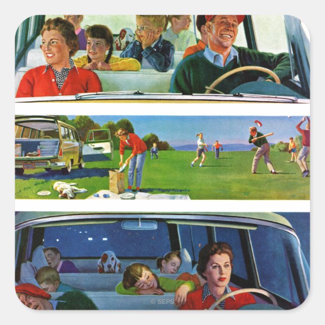 Before, During & After Picnic Square Sticker (Front)