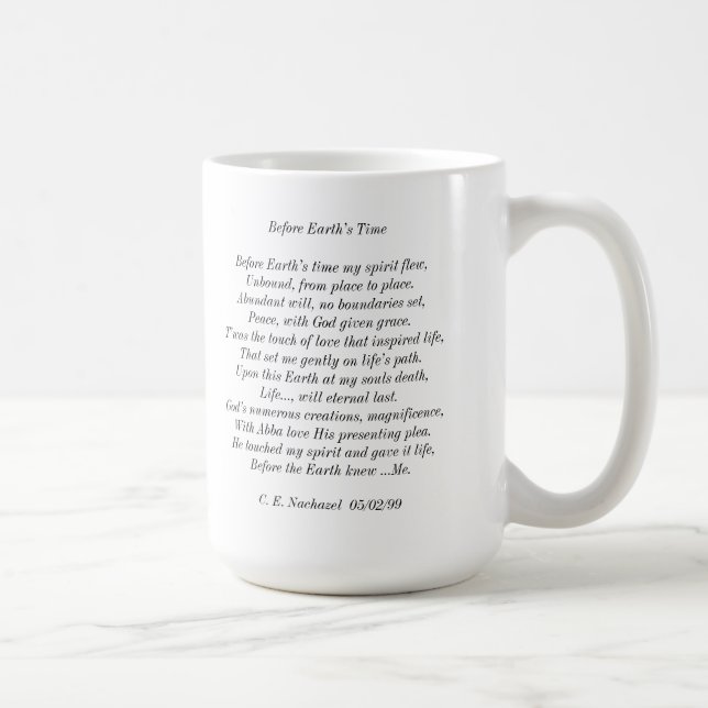 "Before Earth's Time" poem mug (Right)