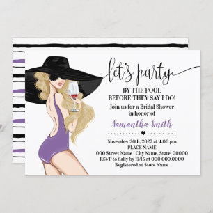 Before I do Party by the Pool Bridal Shower Invitation