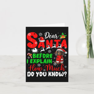 Before I Explain How Much You Know Xmas Dachshund Card