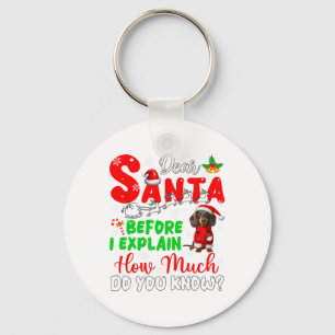 Before I Explain How Much You Know Xmas Dachshund  Key Ring