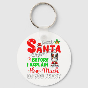 Before I Explain How Much You Know Xmas Papillon O Key Ring