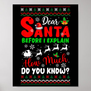 Before I Explain How Much You Know Xmas Sweater Sa Poster