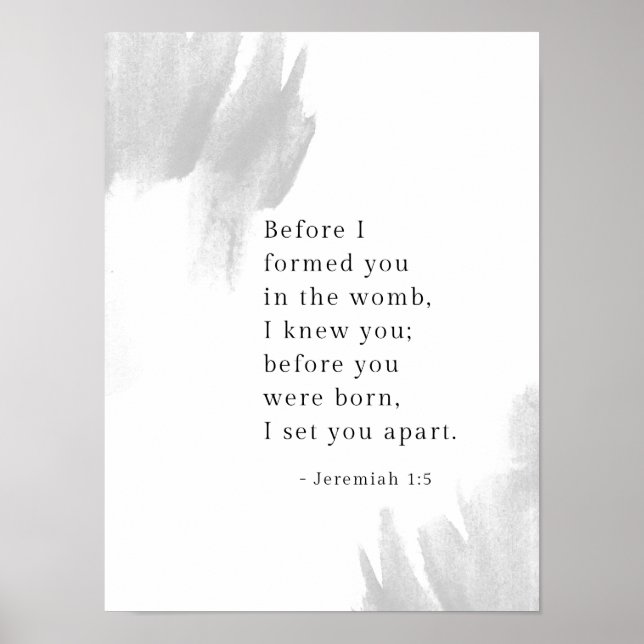 Before I formed you... Bible Verse Poster (Front)