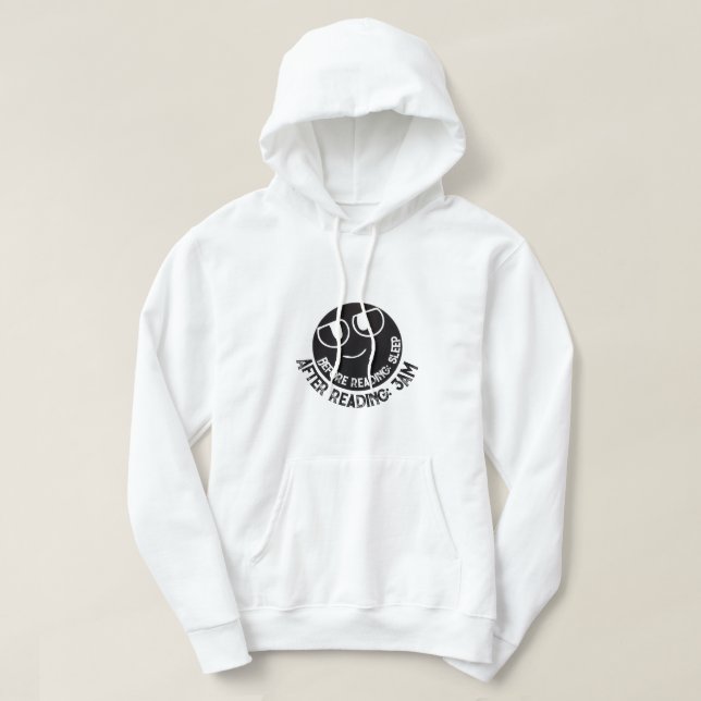 Before Reading After Reading Funny Book Lover  Hoodie (Design Front)