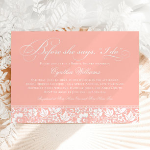 Before She Says I Do Blush Wedding Shower Invitation