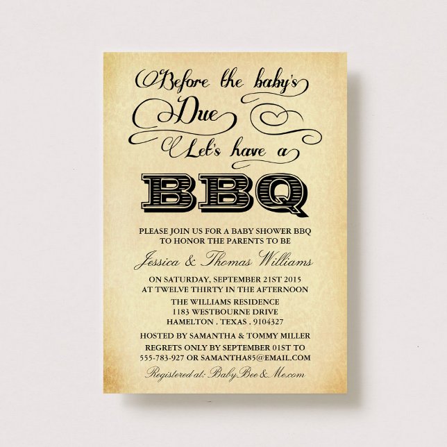 Before The Baby's Due, Let's Have A BBQ! Invitation (Creator Uploaded)