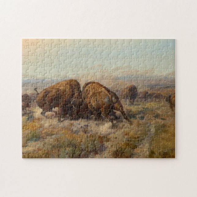 Before the White Man Came, 1903 by Charles Russell Jigsaw Puzzle (Horizontal)