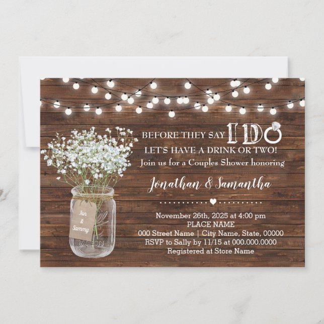 Before they say I do wedding couples shower Invitation (Front)