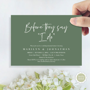 Before They Say "I Do", Wedding Rehearsal Dinner Invitation