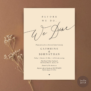 Before we do, we dine, Champagne Rehearsal Dinner Invitation