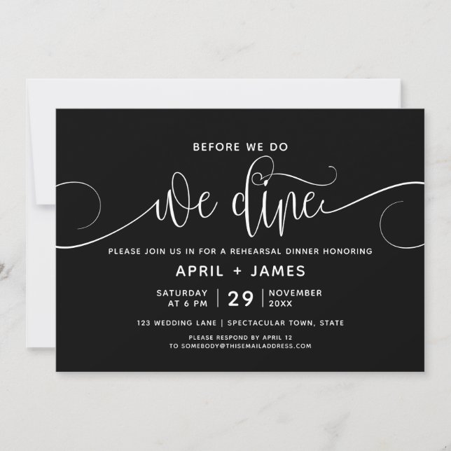 Before We Do We Dine Rehearsal Dinner Invitation (Front)