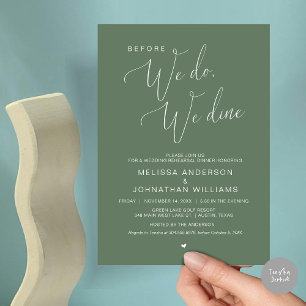 Before we do, we dine, Wedding Rehearsal Dinner I Invitation