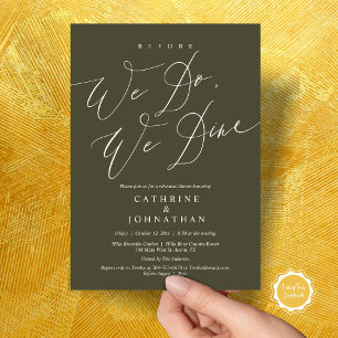 Before we do, we dine, Wedding Rehearsal Dinner Invitation