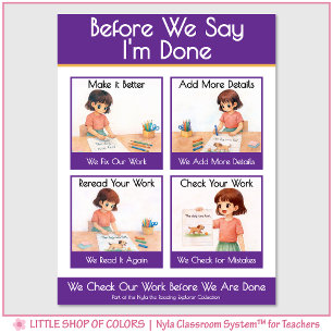 Before We Say I’m Done Classroom Anchor Chart