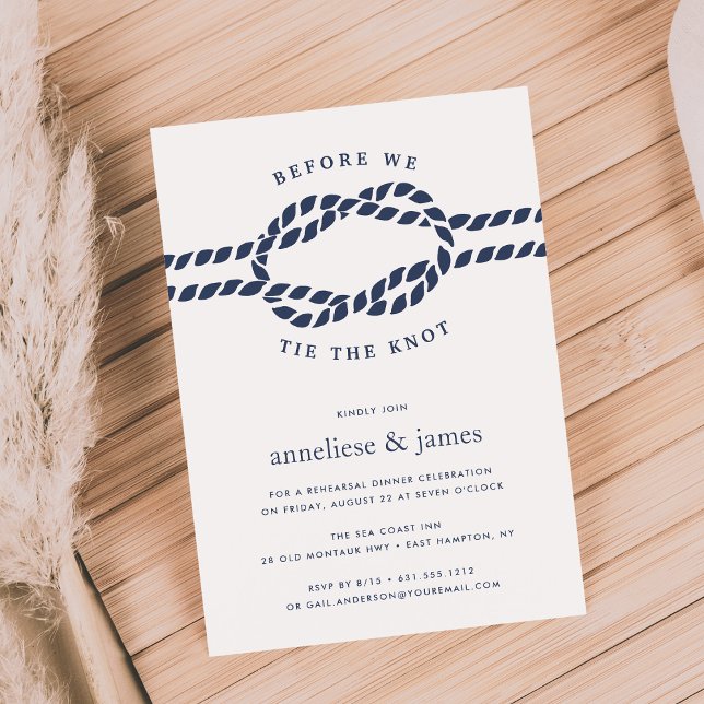Before We Tie the Knot Rehearsal Dinner Invitation (Creator Uploaded)