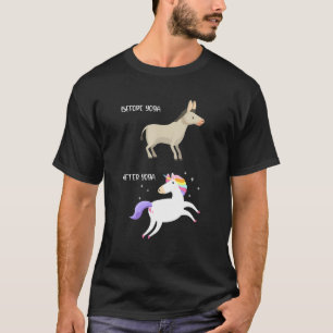 Before Yoga After Yoga Cute Awesome Unicorn Medita T-Shirt