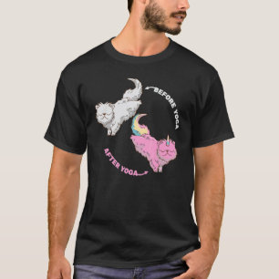 Before Yoga After Yoga Persian Cat Joga Meditation T-Shirt