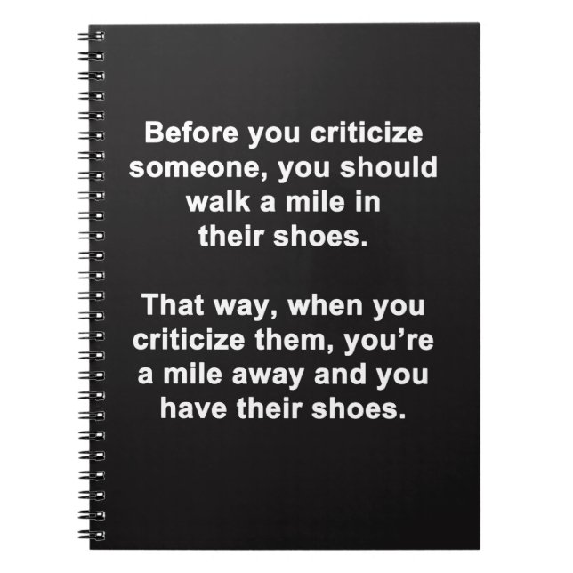 Before You Criticise Notebook (Front)