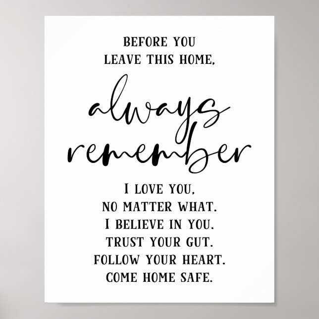 Before You Leave This Home Inspirational Poster (Front)
