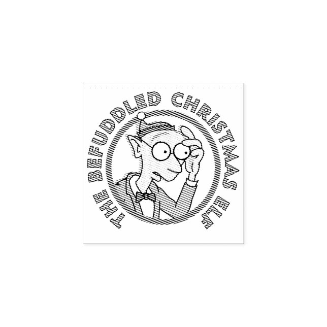 Befuddled Elf Wood Art Stamp (Imprint)