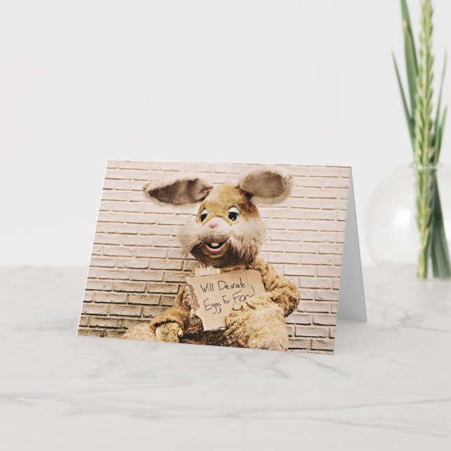 Beggar Bunny, Funny Easter Rabbit Card (Front)