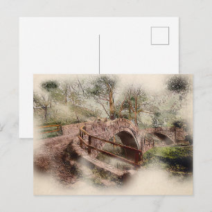 Beggar's Bridge Glaisdale - Atmospheric Yorkshire Postcard
