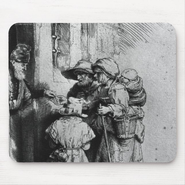 Beggars on the Doorstep of a House, 1648 Mouse Pad (Front)